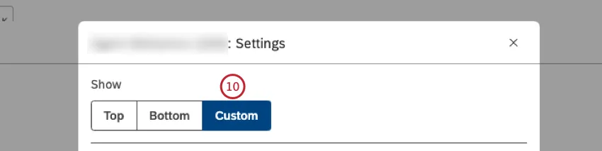 Nelle impostazioni di raggruppamento, fare clic su Personalizzato per definire esplicitamente quali valori devono essere inclusi nel widget.