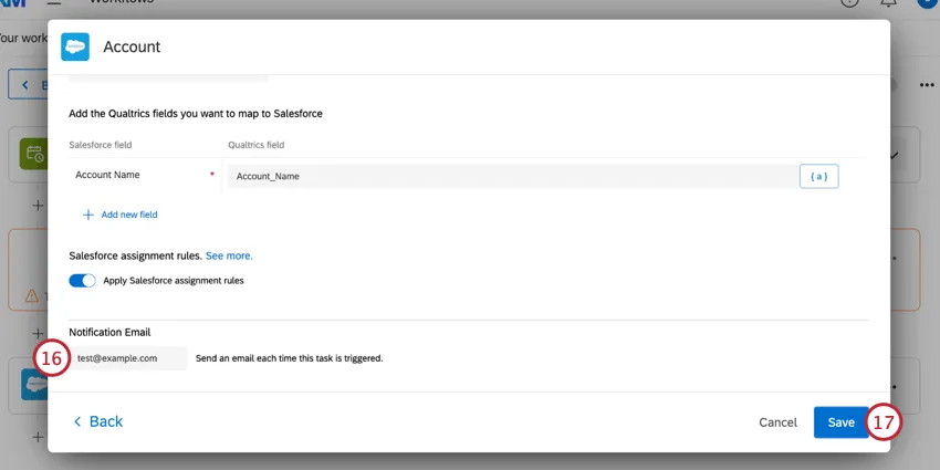 adding a notification email