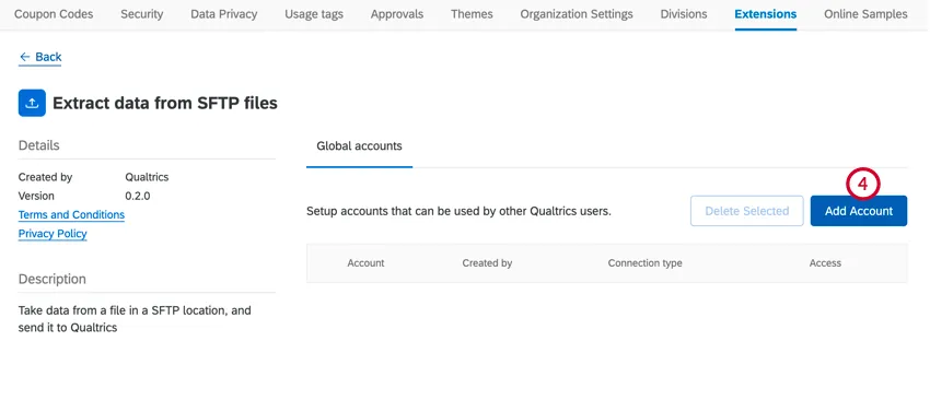 clicking add account