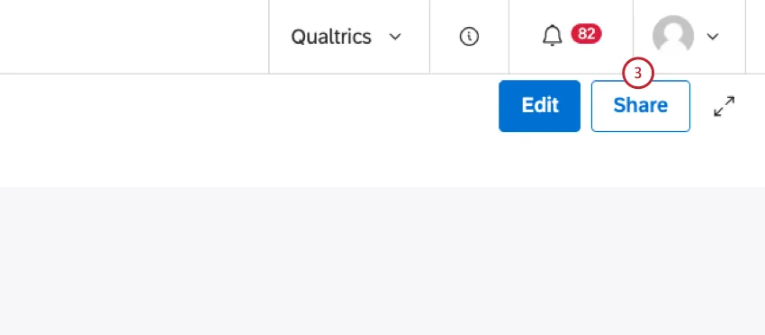 Klicken Sie im Dashboard auf die Schaltfläche Freigeben.
