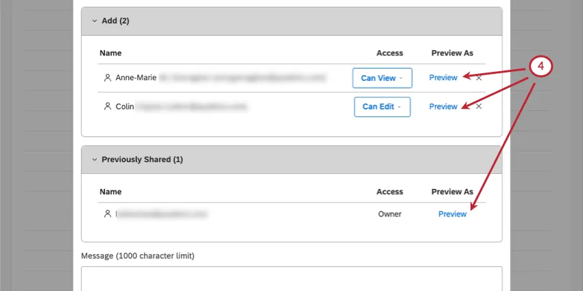 preview button next to dashboard collaborators