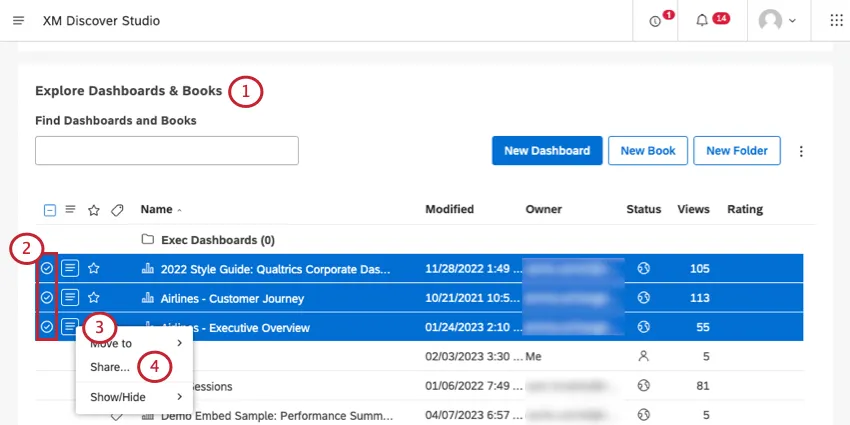 sharing from homepage