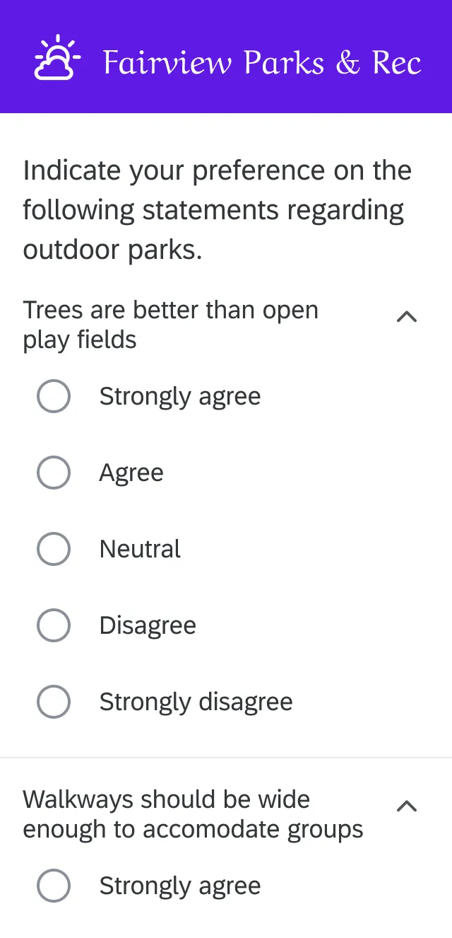 Two multiple choice dropdowns, both open, with custom header