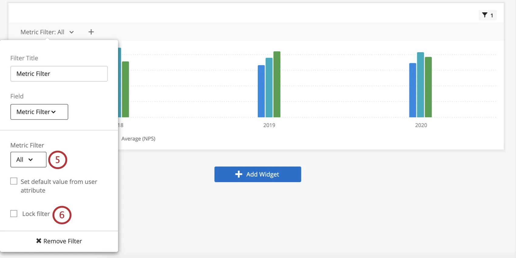 メートルフィルターメニュー