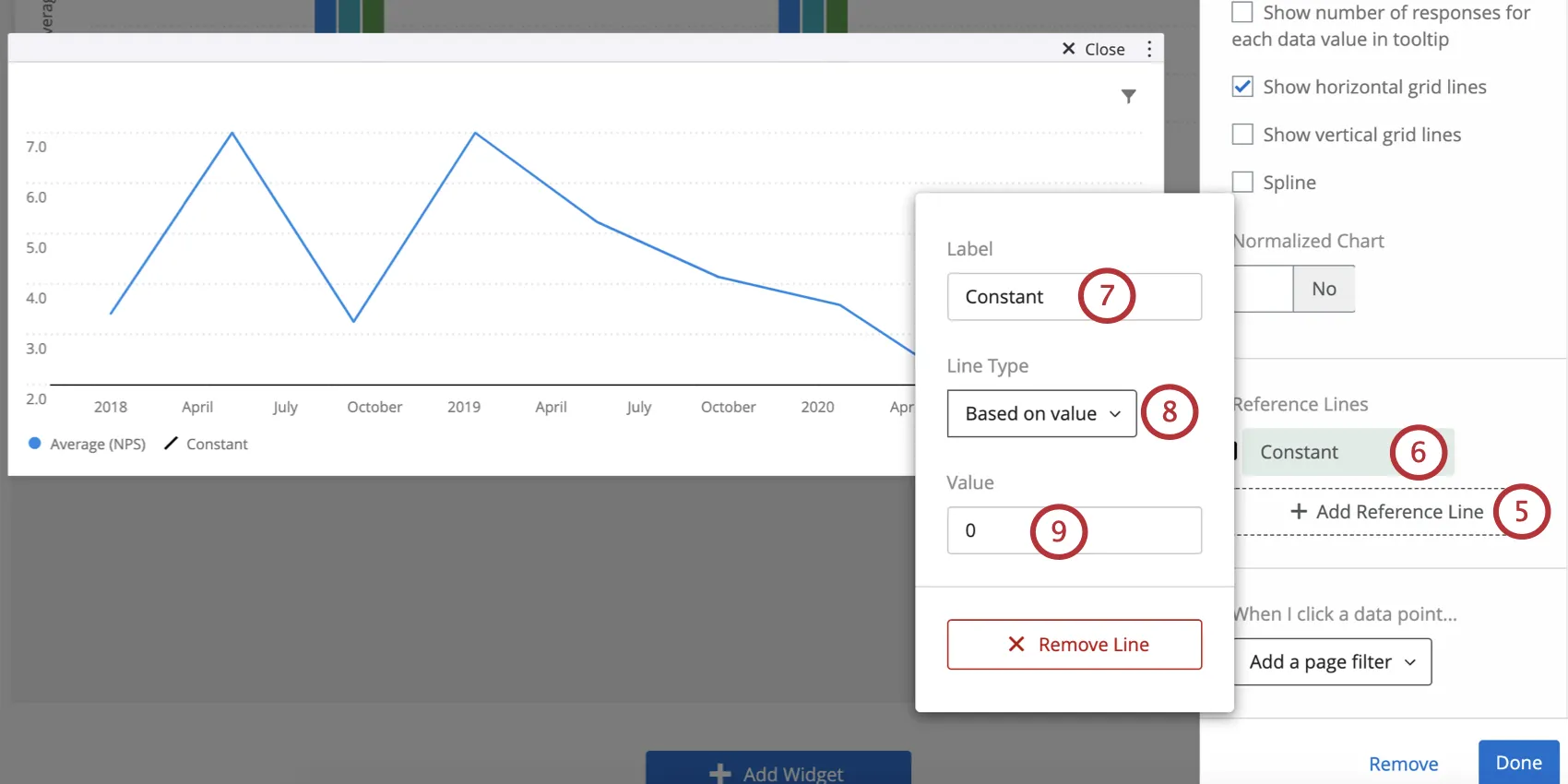 Widget editing options