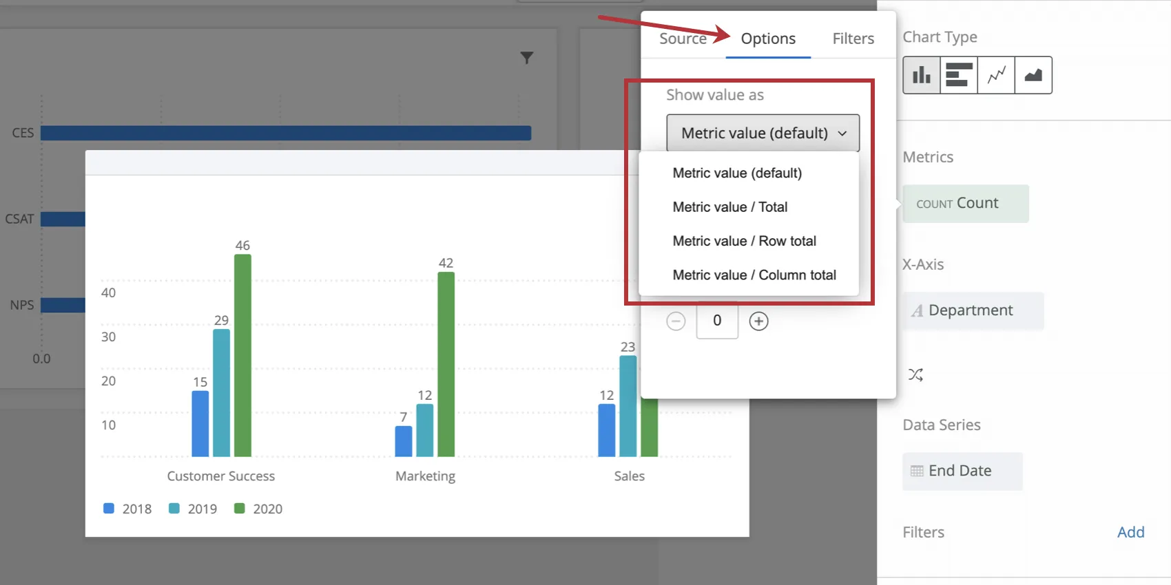 image of the metric count options