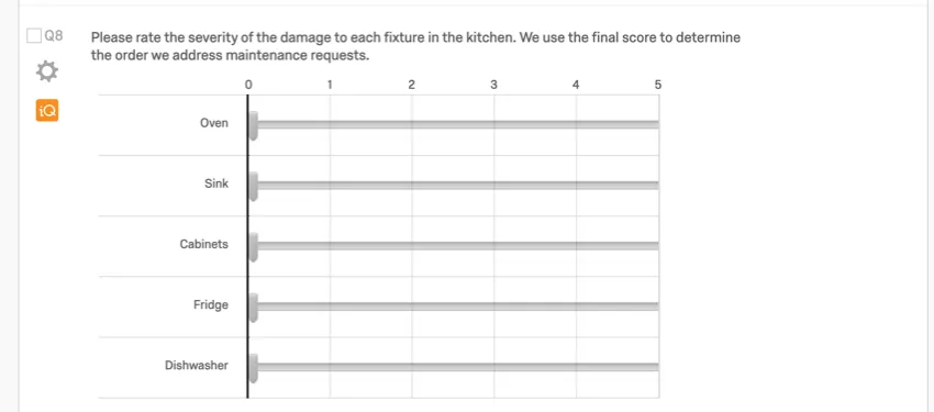Slider question in survey editor