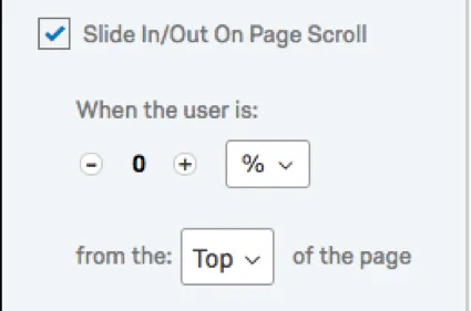 When selected, Slide In/Out option has additional settings