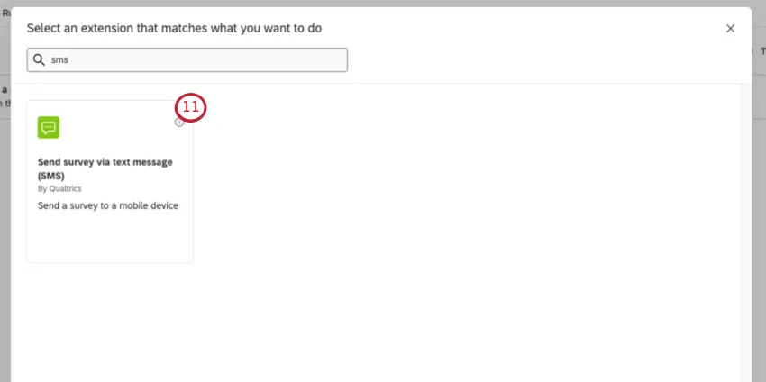 New window where you search and select tasks