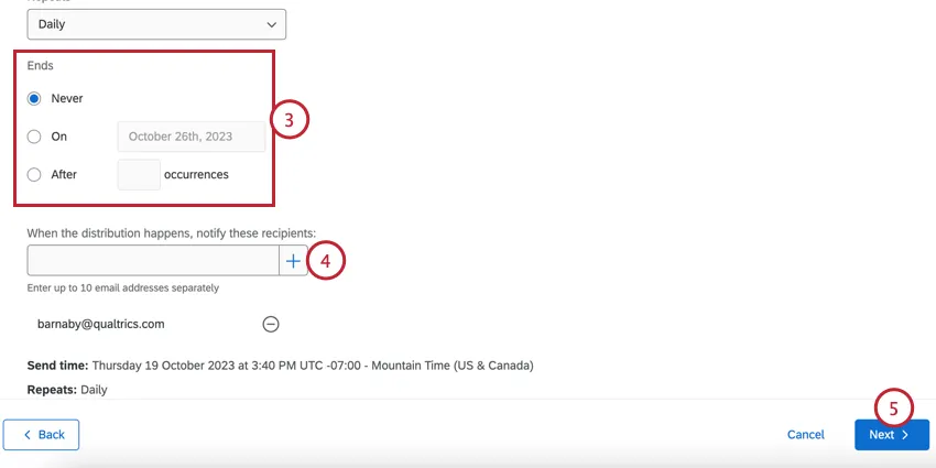 setting up the recurring invite