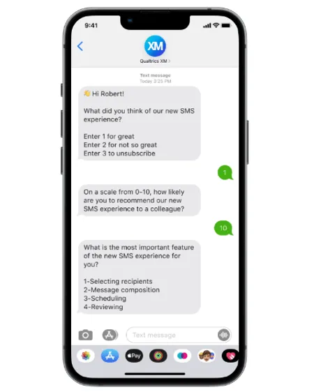 respondent view of a 2-way sms distribution