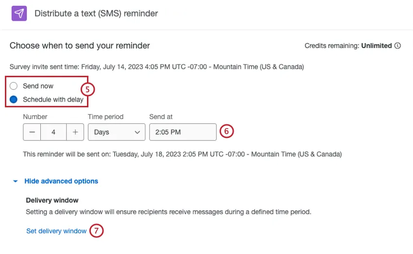 scheduling reminder message