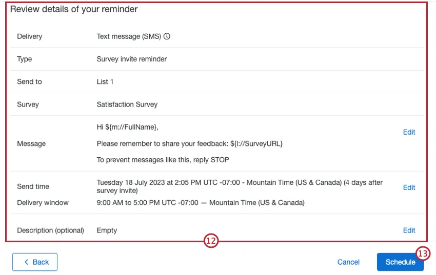 reviewing and scheduling the distribution