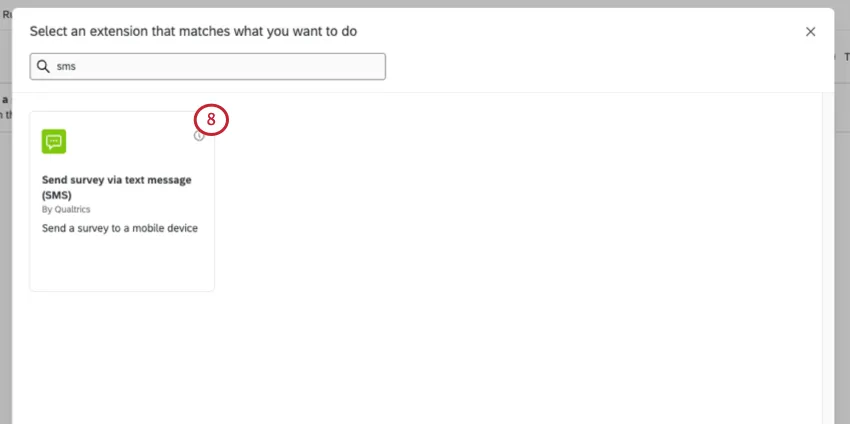 New window where you search and select tasks