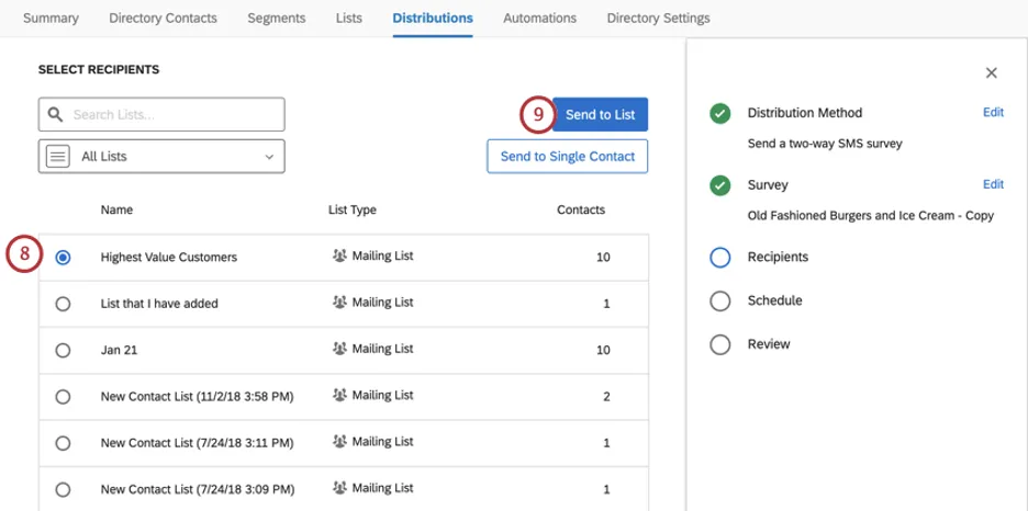 Liste de distributions