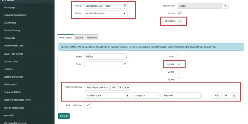 Campi vitali evidenziati in rosso sulla pagina