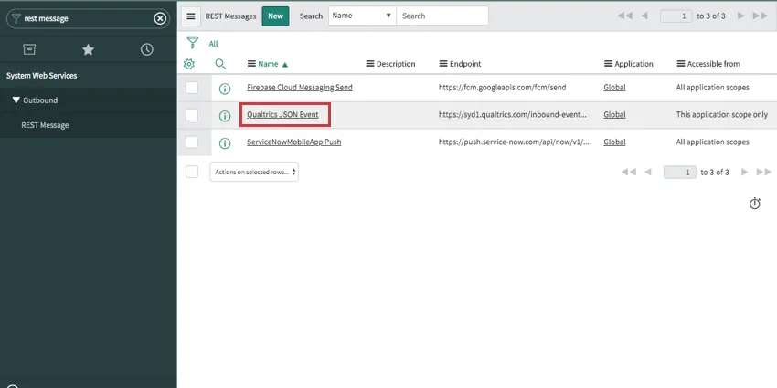 opening the rest message