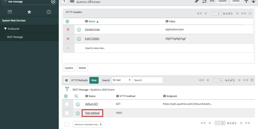 opening the POST method