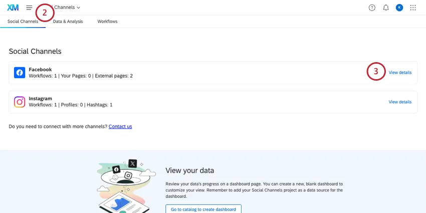 clicking view details next to the Facebook option