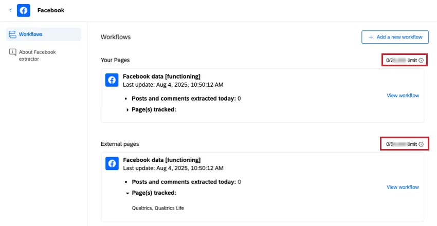 limits over each tracking type