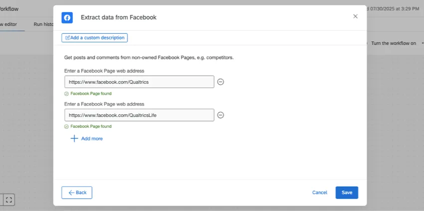 Ajout dURL pour les pages Facebook