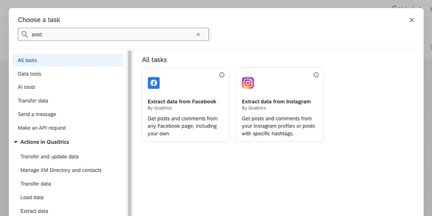フェイスブックとインスタの抽出タスク
