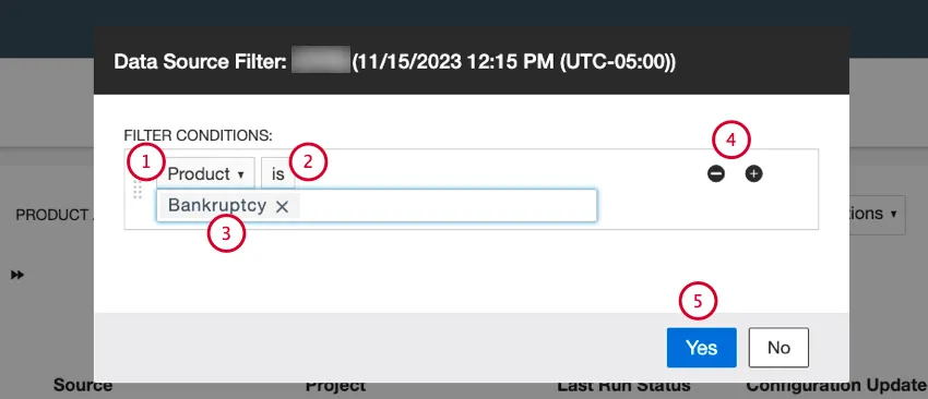 Agregar un filtro de fuente de datos