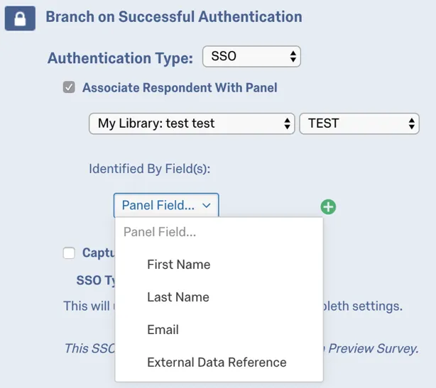 identified by fields dropdown