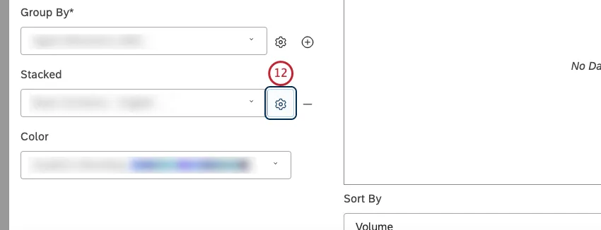 Sie können eine Option auswählen, mit der Daten in Spalten oder Balken gestapelt werden sollen.
