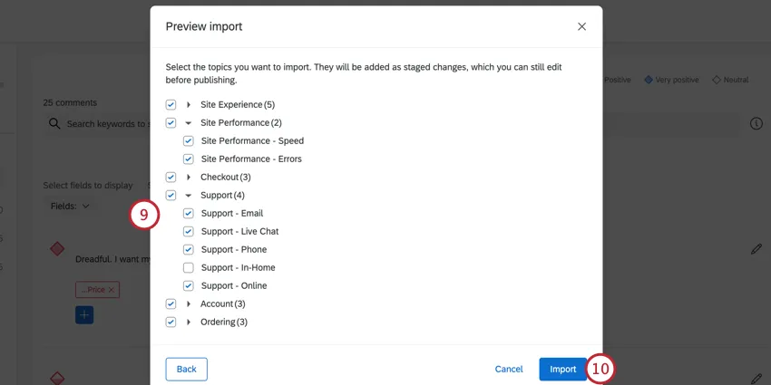 choosing what to import