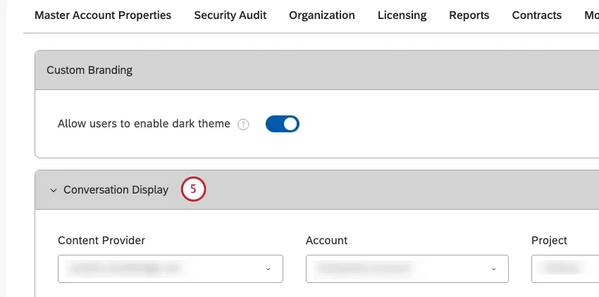 conversation display section