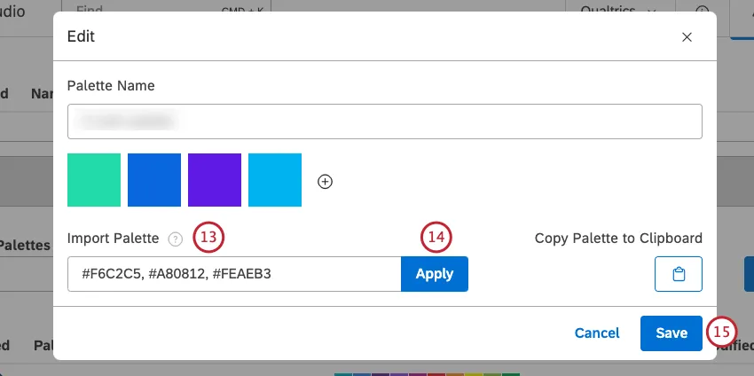 Importieren einer Palette