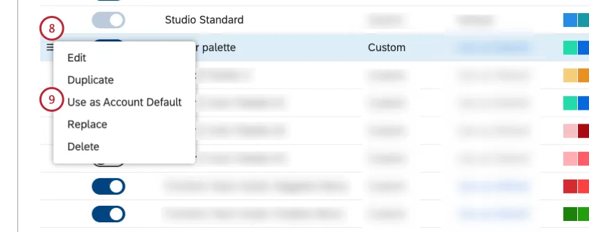 user interface described in steps