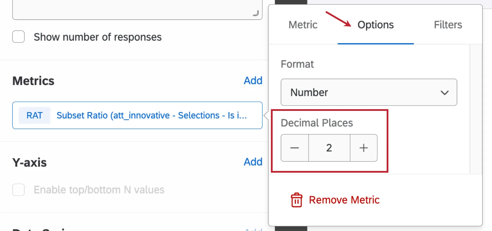 Decimal places in the options menu is indicated; this allows the subset ratio to appear properly in the widget
