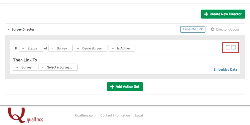 Optionen zum Hinzufügen oder Entfernen von Bedingungen