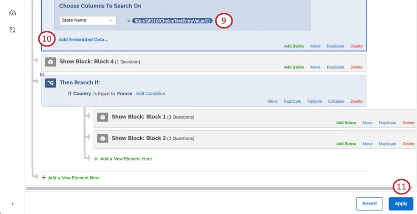 Field to search on is now set equal to piped text