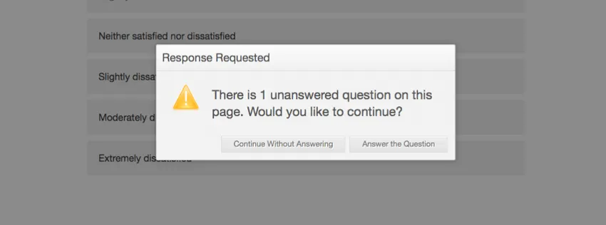 "Request response" message