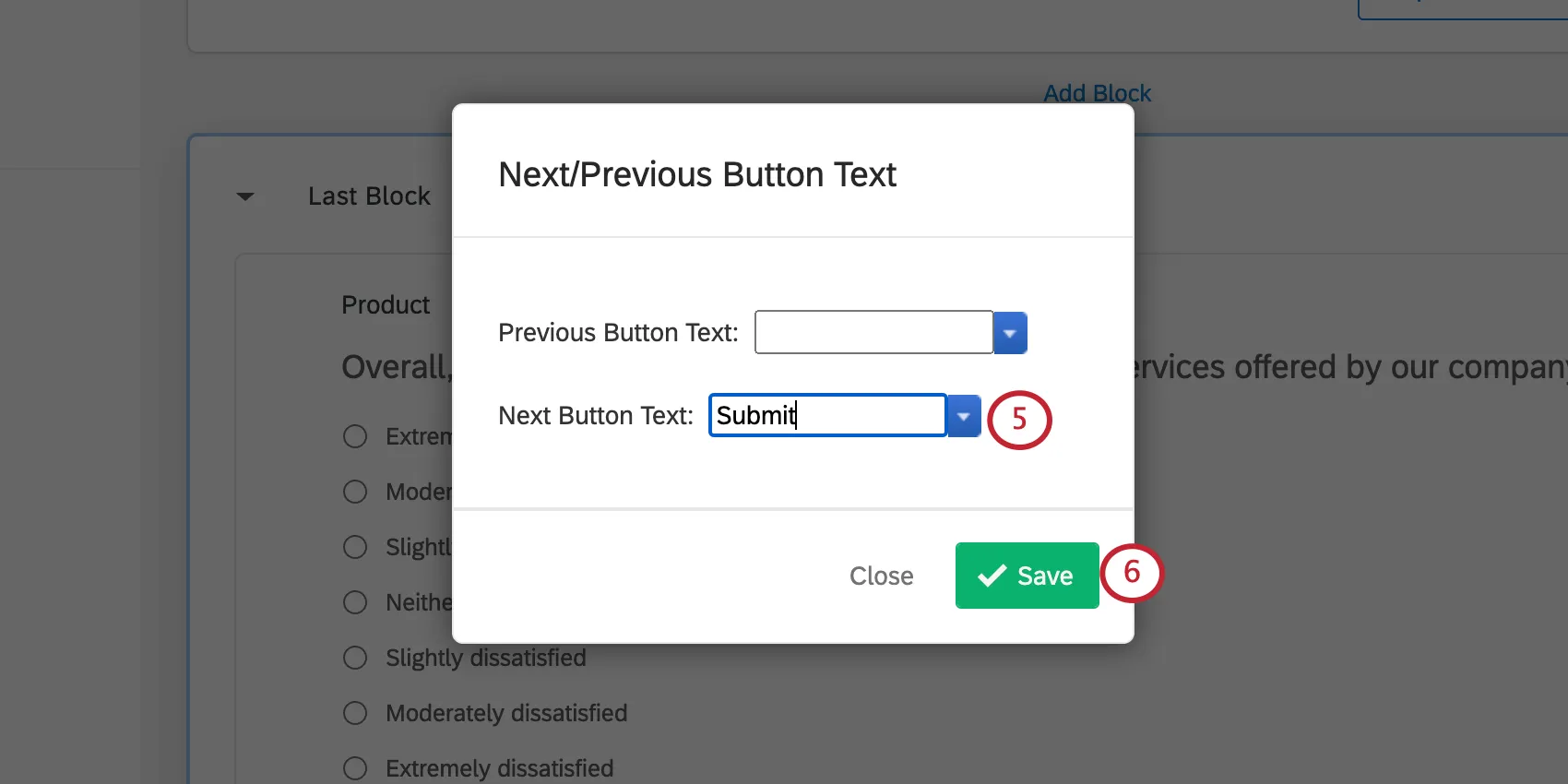 Window opens where buttons can be renamed.