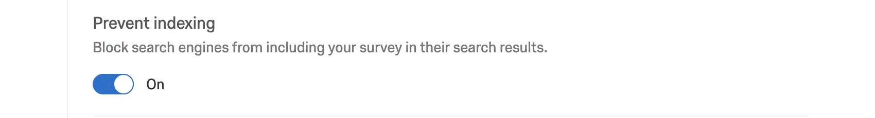 Prevent indexing toggle