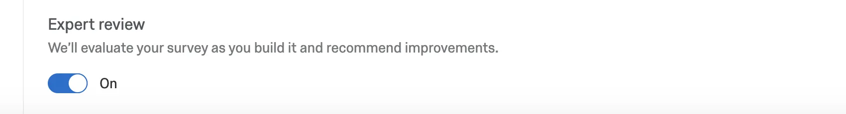 Expert review toggle