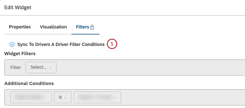 Select the Sync to Drivers A Driver Filter Conditions checkbox to turn filter syncing on.