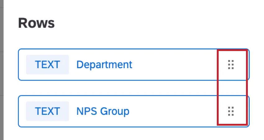 Série de six points à lextrême droite de chaque ligne, indiquant lendroit où un objet peut être cliqué pour être déplacé