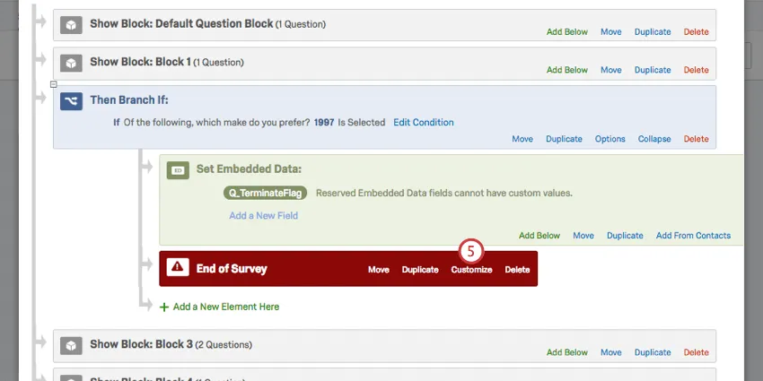 Customizing end of survey elements