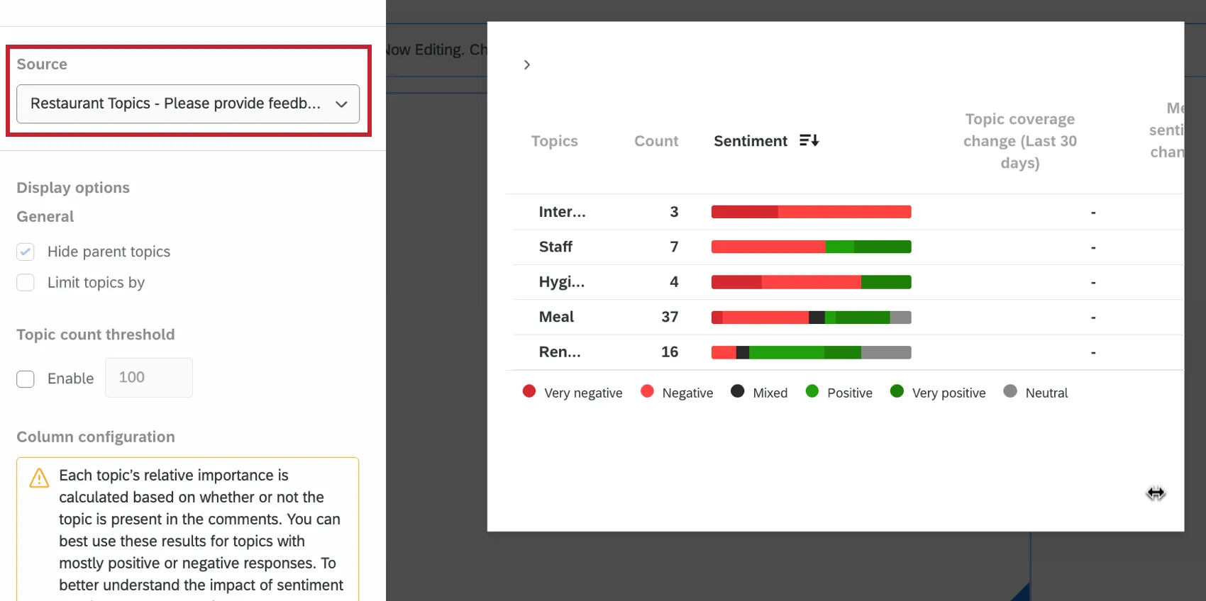 the source dropdown when editing the widget