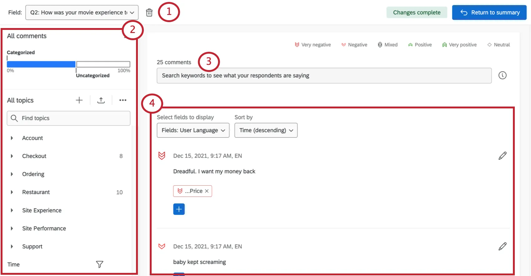the main components of text iq