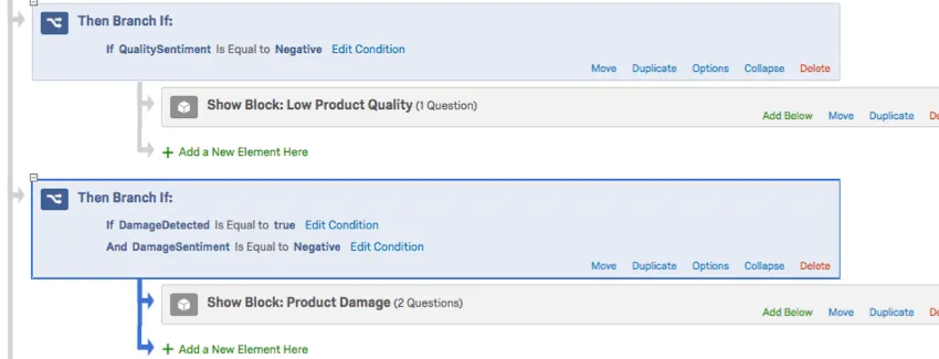 ramas para diferentes condiciones