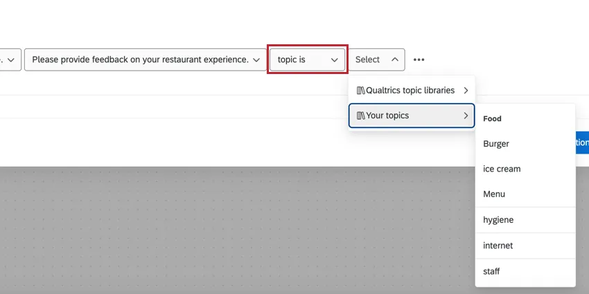 using the "topic is" condition