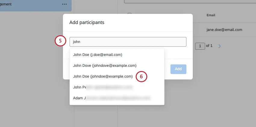 new window where you type to search users
