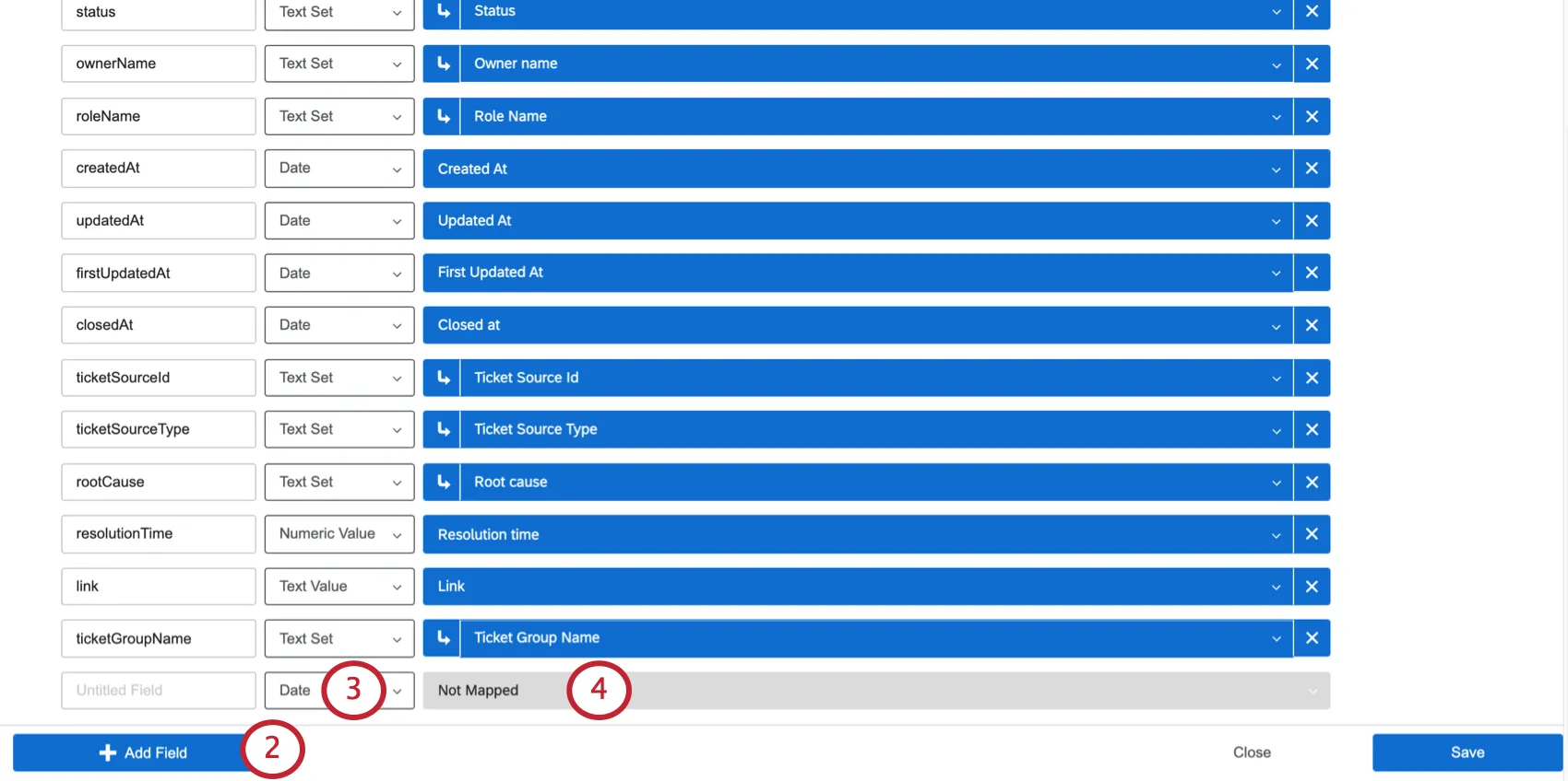 Aggiunta di un campo