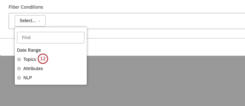 Seleccionar Temas para seleccionar un modelo de categoría para filtro datos por sus temas (o un modelo completo).